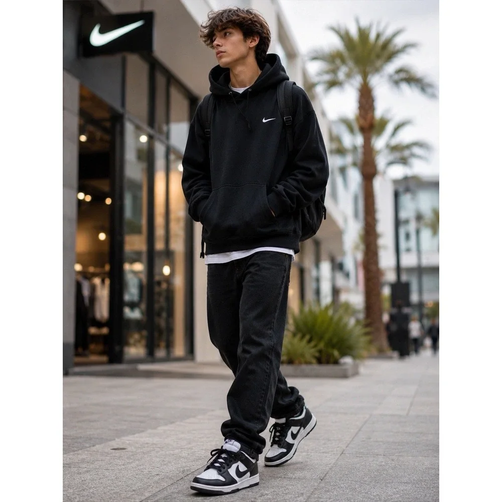 Nike Dunk Low Retro Panda Black White Youth 6.5Y Sneakers DD1391-100